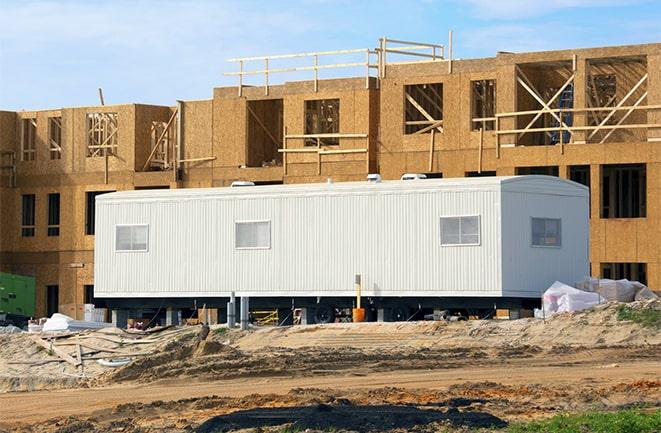 rental office trailers at a construction site in Brownstown, IL